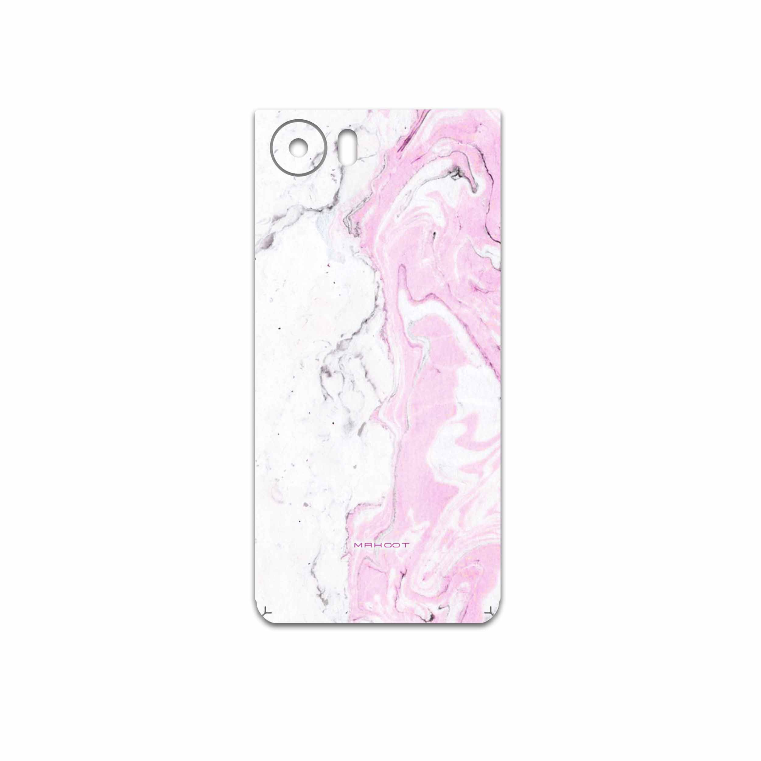 برچسب پوششی ماهوت مدل Blanco-Pink-Marble مناسب برای گوشی موبایل بلک بری KEYONE