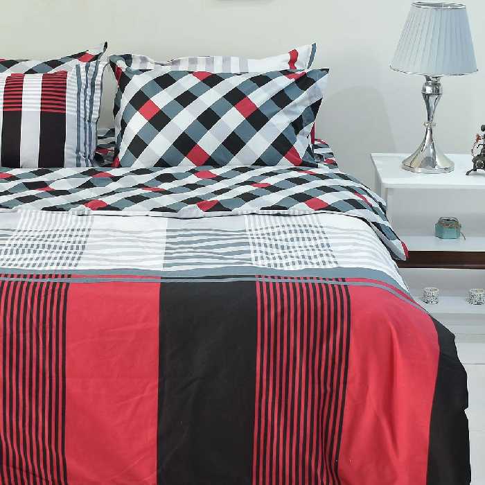 سرویس ملحفه بومرنگ مدل Kamila دونفره 6 تکه