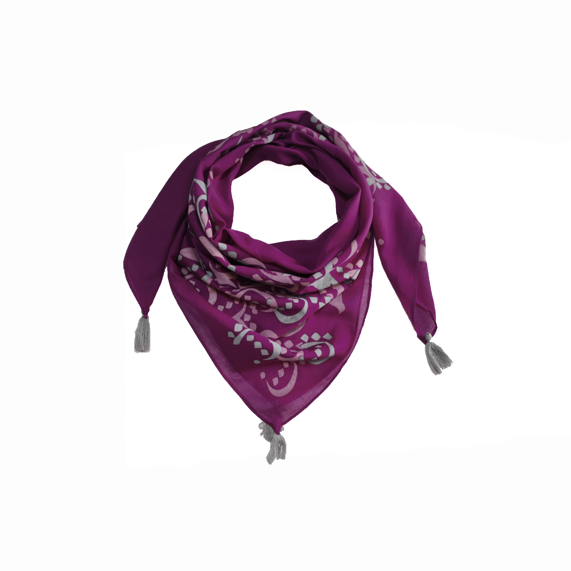 دستمال سر و گردن گدار مدل چیدمان حروف نون