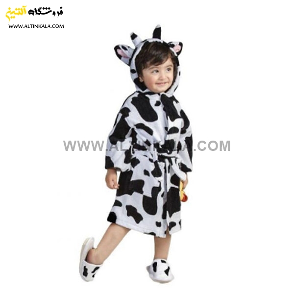 حوله پالتویی کودک پودایران طرح گاوی سایز 90