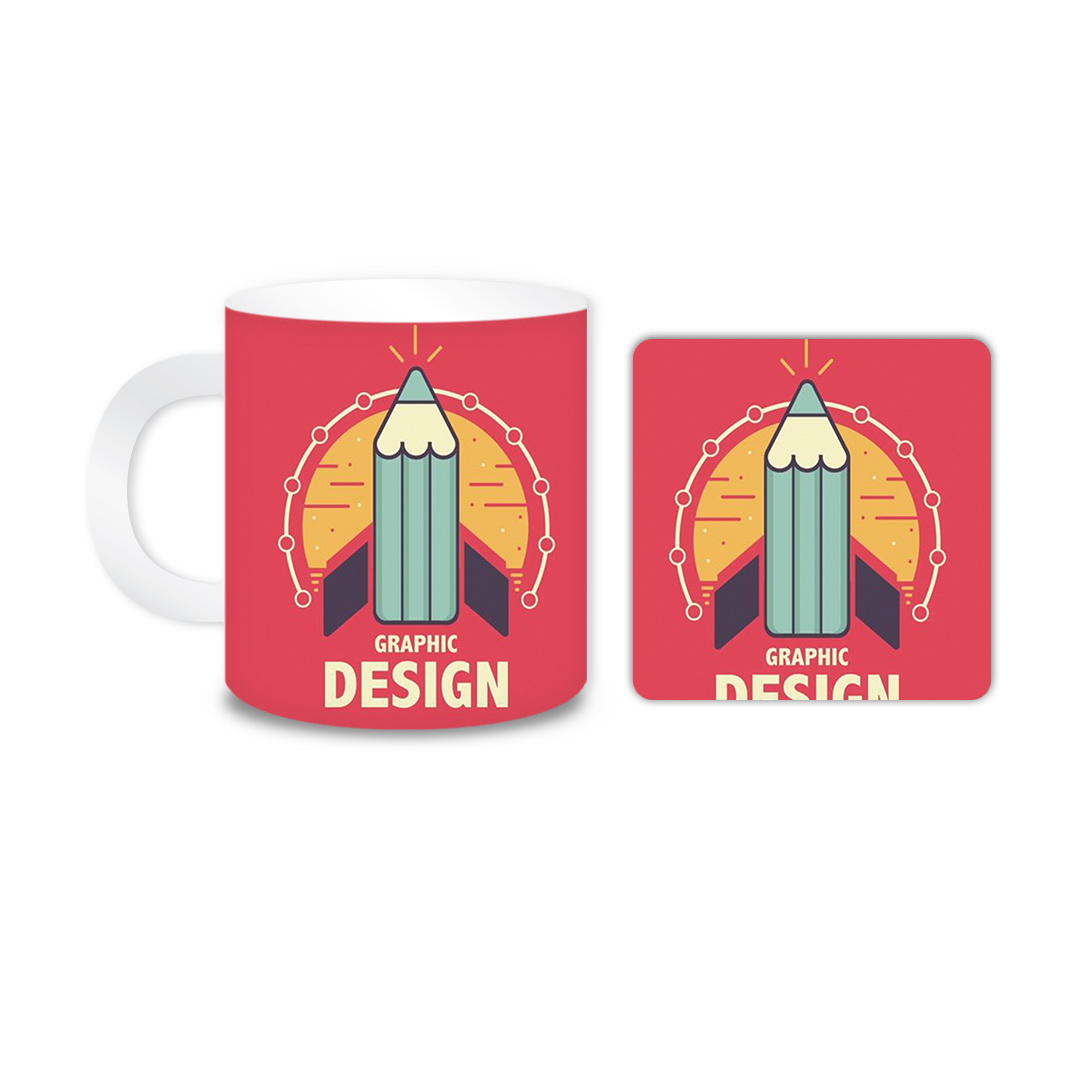 ماگ مدل مداد کد 932 به همراه زیر لیوانی