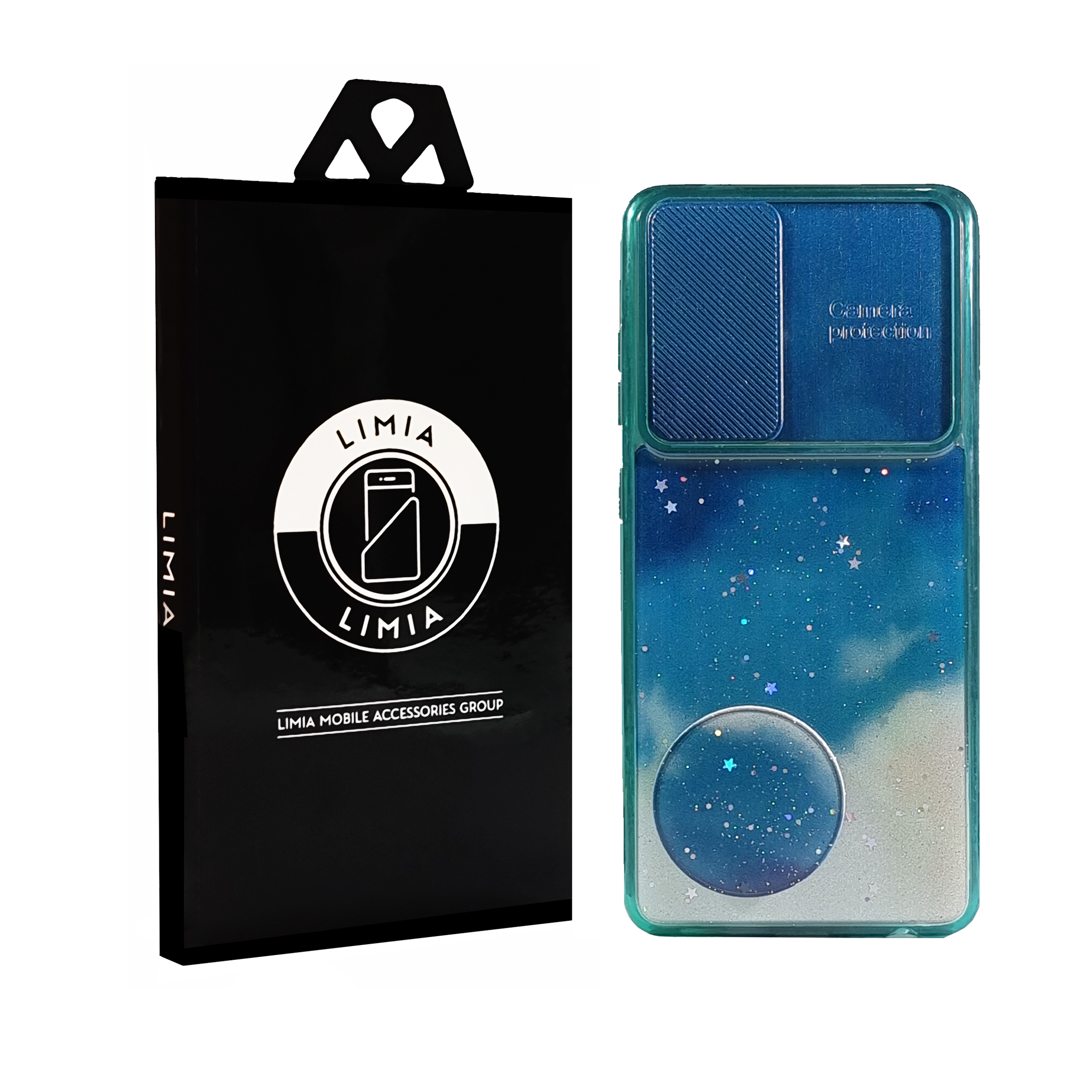 کاور لیمیا مدل فانتزی کشویی طرح کهکشانی مناسب برای گوشی موبایل سامسونگ Galaxy A 52 / 52s به همراه پاپ سوکت 