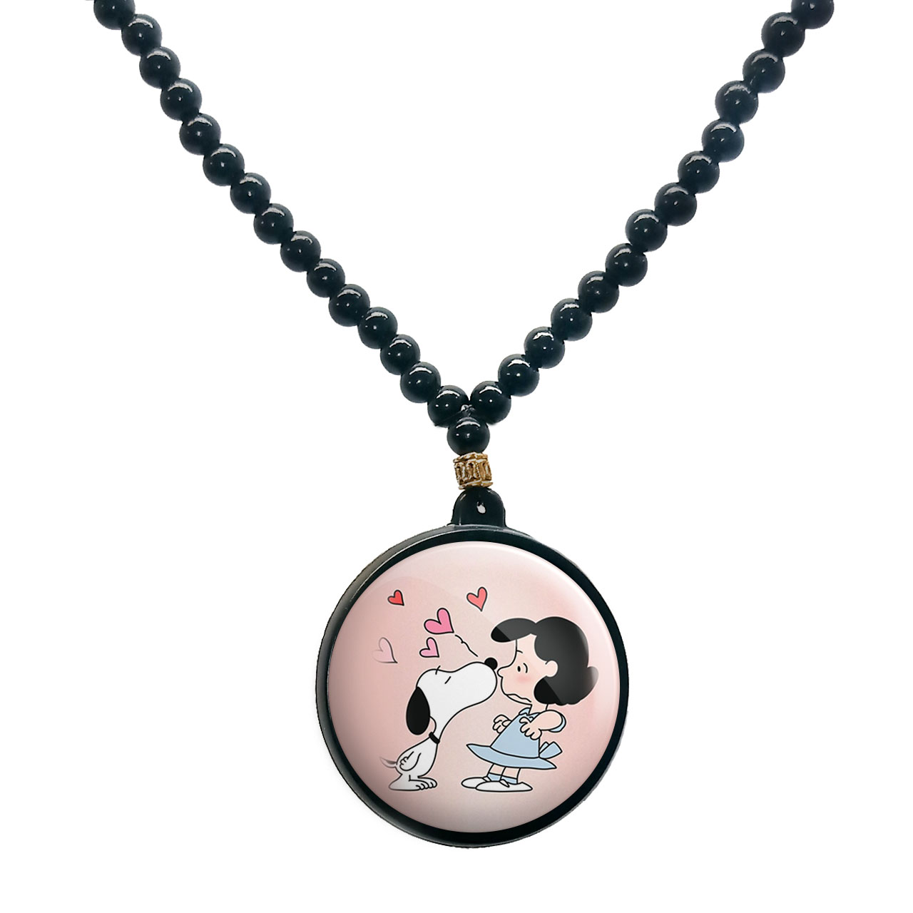 گردنبند پرمانه طرح اسنوپی کد pmd.14573 مدل دو طرفه