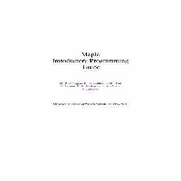 خرید و دانلود نسخه کامل کتاب Maple 12 Introductory Programming Guide
