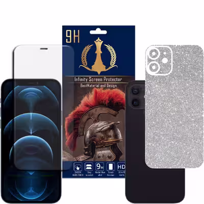 برچسب پوششی اینفینیتی مدل PR MAX مناسب برای گوشی موبایل اپل iPhone 12 MINI به همراه محافظ صفحه نمایش