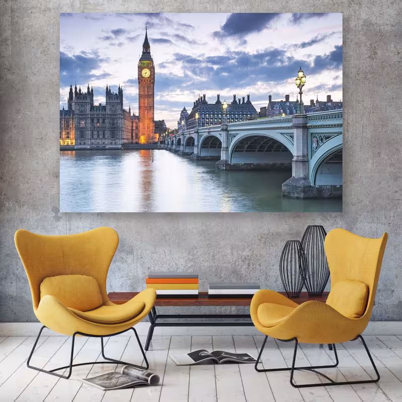 تابلو شاسی سری زیباترین عکس های جهان طرح بیگ بن لندن کد 436 | دنیای قاب