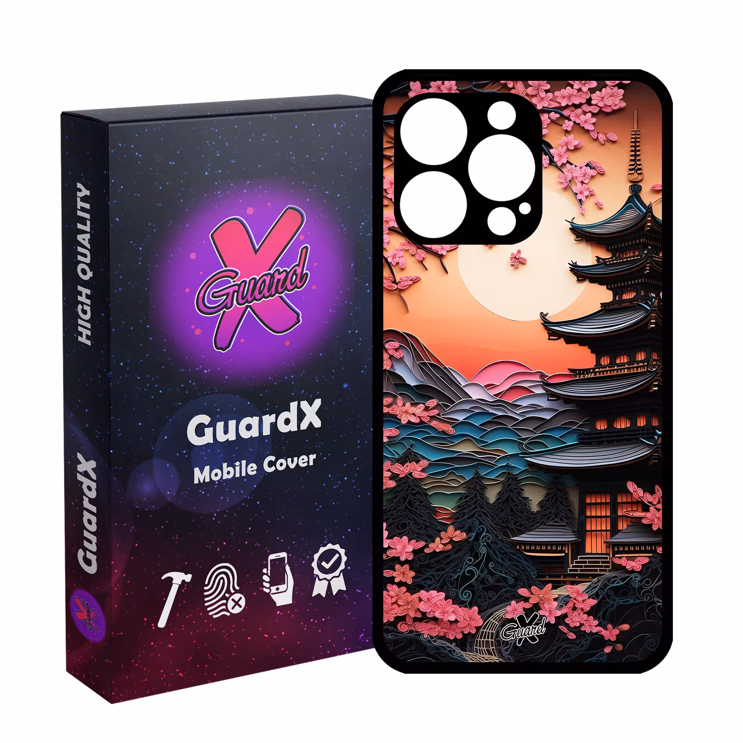 کاور گارد ایکس طرح معبد ژاپن مدل Glass10582 مناسب برای گوشی موبایل اپل iPhone 13 Pro