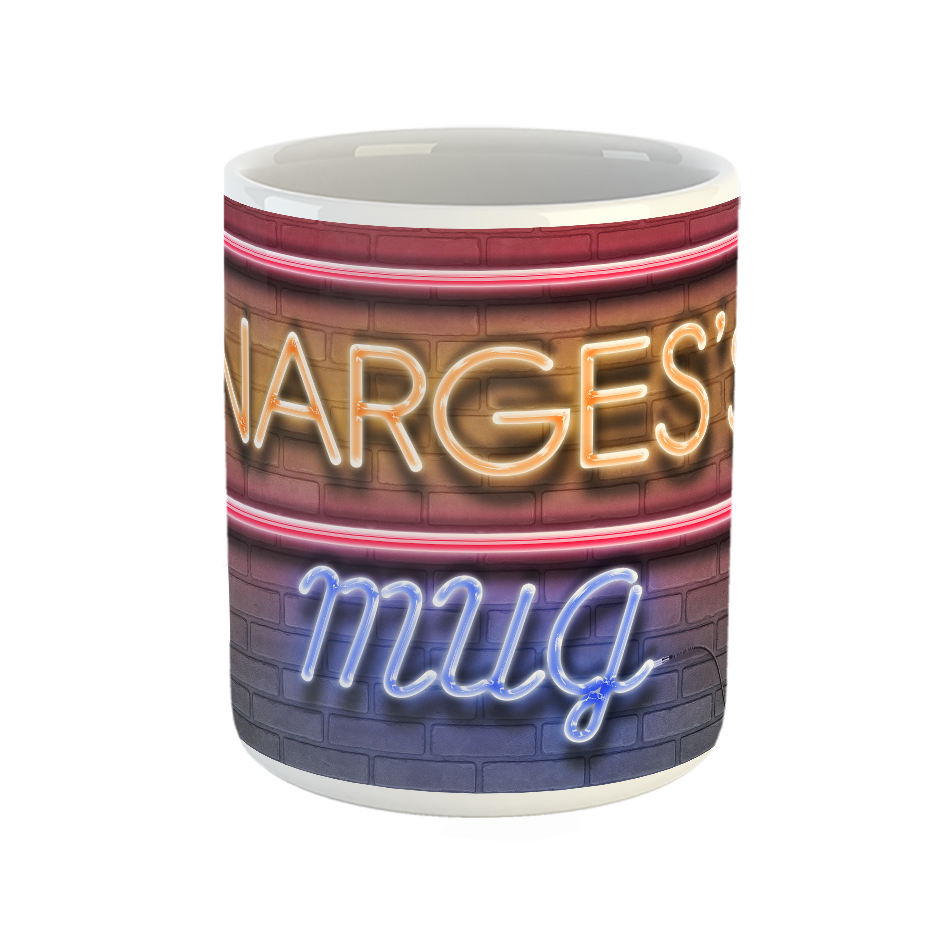 ماگ طرح تابلو نئون مدل نرگس