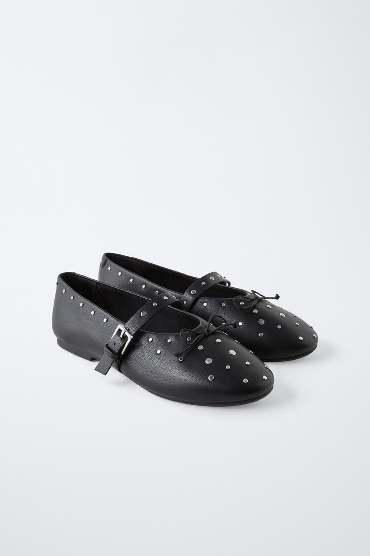 کفش بالرین دخترانه زارا STUDDED BALLERINAS | تهران زارا TehranZara