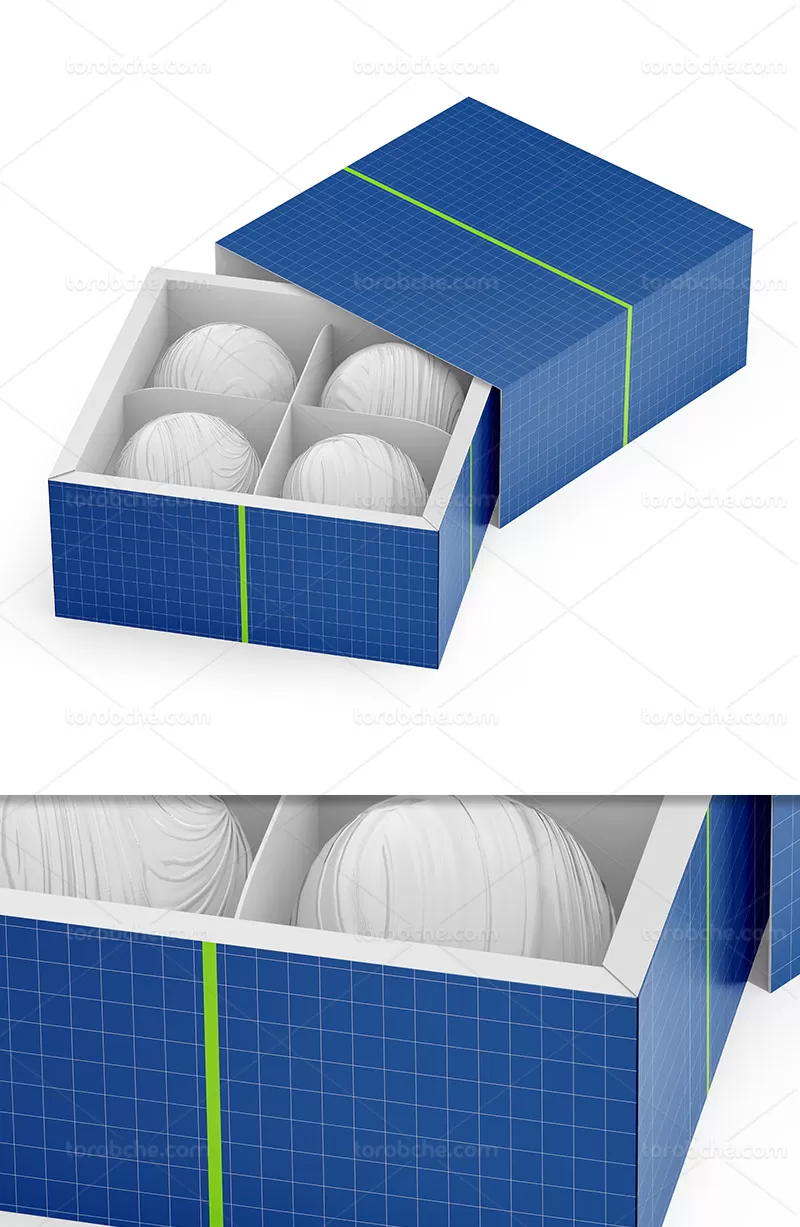 موکاپ بسته بندی جعبه شکلات | گرافیک با طعم تربچه