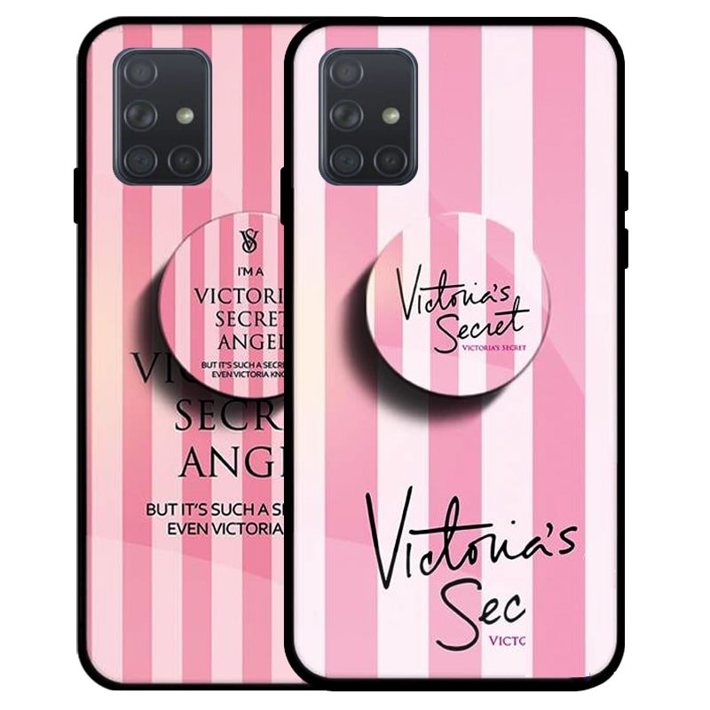 قاب Samsung Galaxy A71 پشت گلس طرح دار به همراه پاپ سوکت مدل ویکتوریا