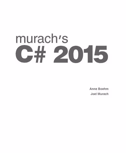 خرید و دانلود نسخه کامل کتاب Murach's C# 2015