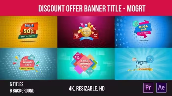 دانلود Discount Offer Banner Title – Mogrt – طرح بنر تخفیف برای پریمیر