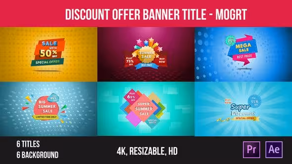 دانلود Discount Offer Banner Title – Mogrt – طرح بنر تخفیف برای پریمیر