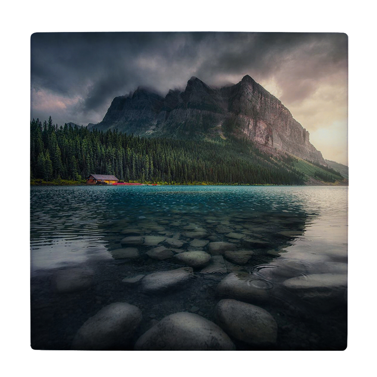 کاشی کارنیلا طرح دریاچه و جنگل و کوهستان مدل لوحی کد WKB790 