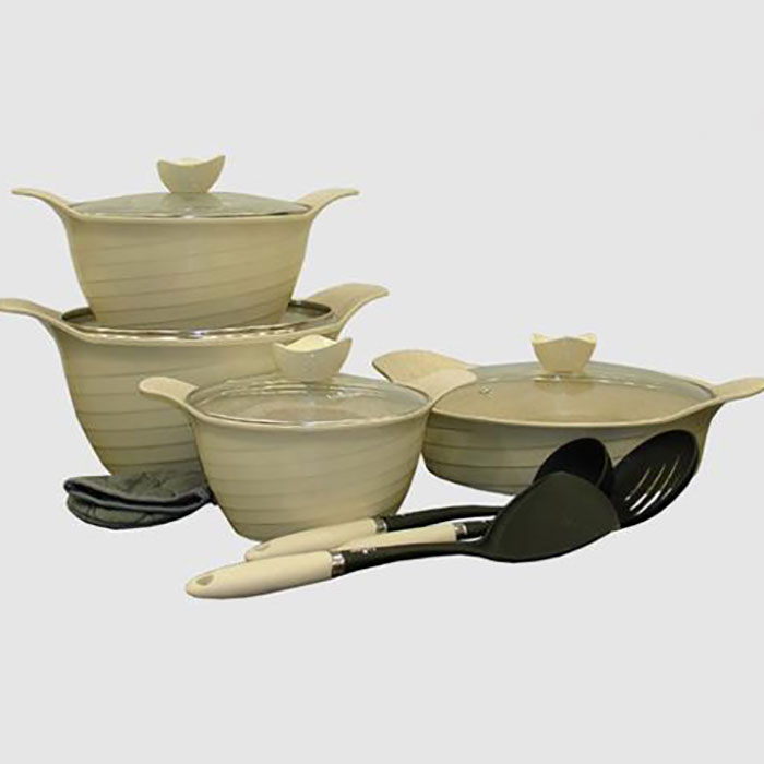 سرویس قابلمه 11 پارچه کرم رز یونیک مدل U7748N-