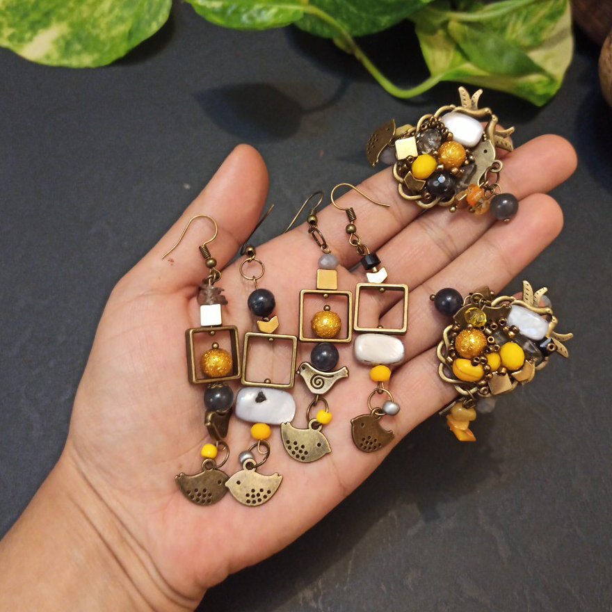 ست گوشواره و انگشتری رنگ سال