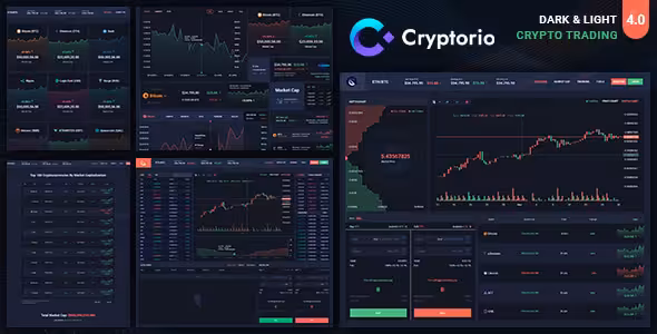 دانلود قالب HTML داشبورد کریپتوکارنسی Cryptorio