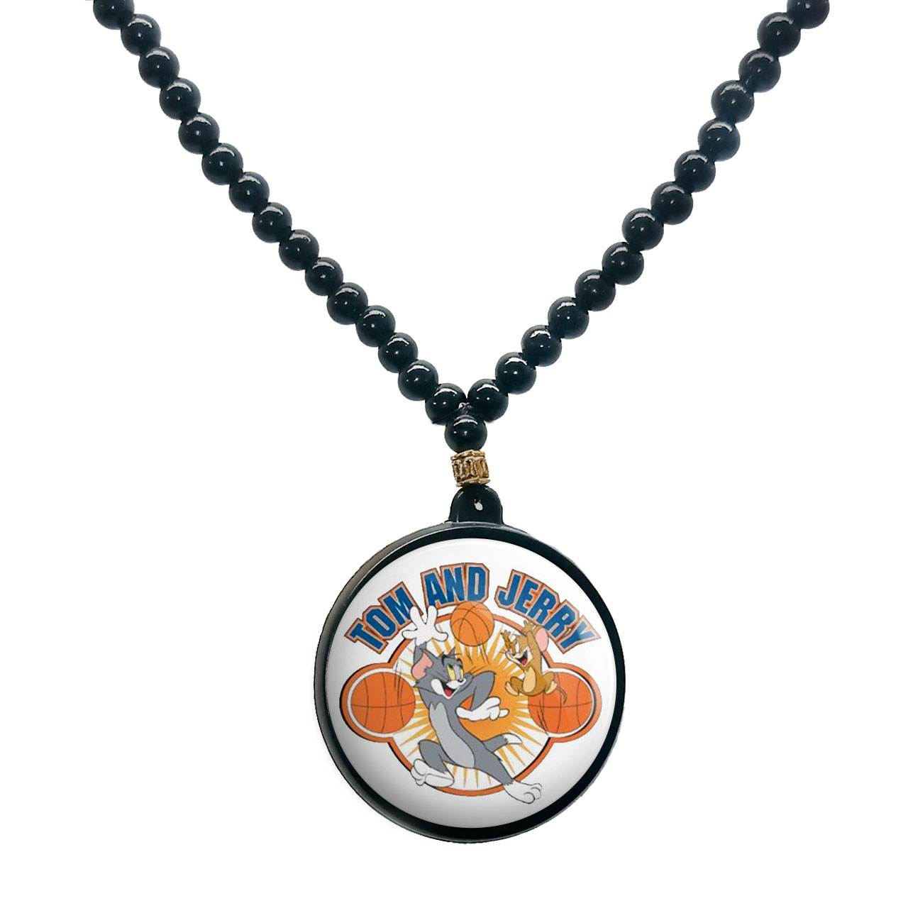 گردنبند پرمانه طرح تام و جری کد pmd.892 مدل دو طرفه