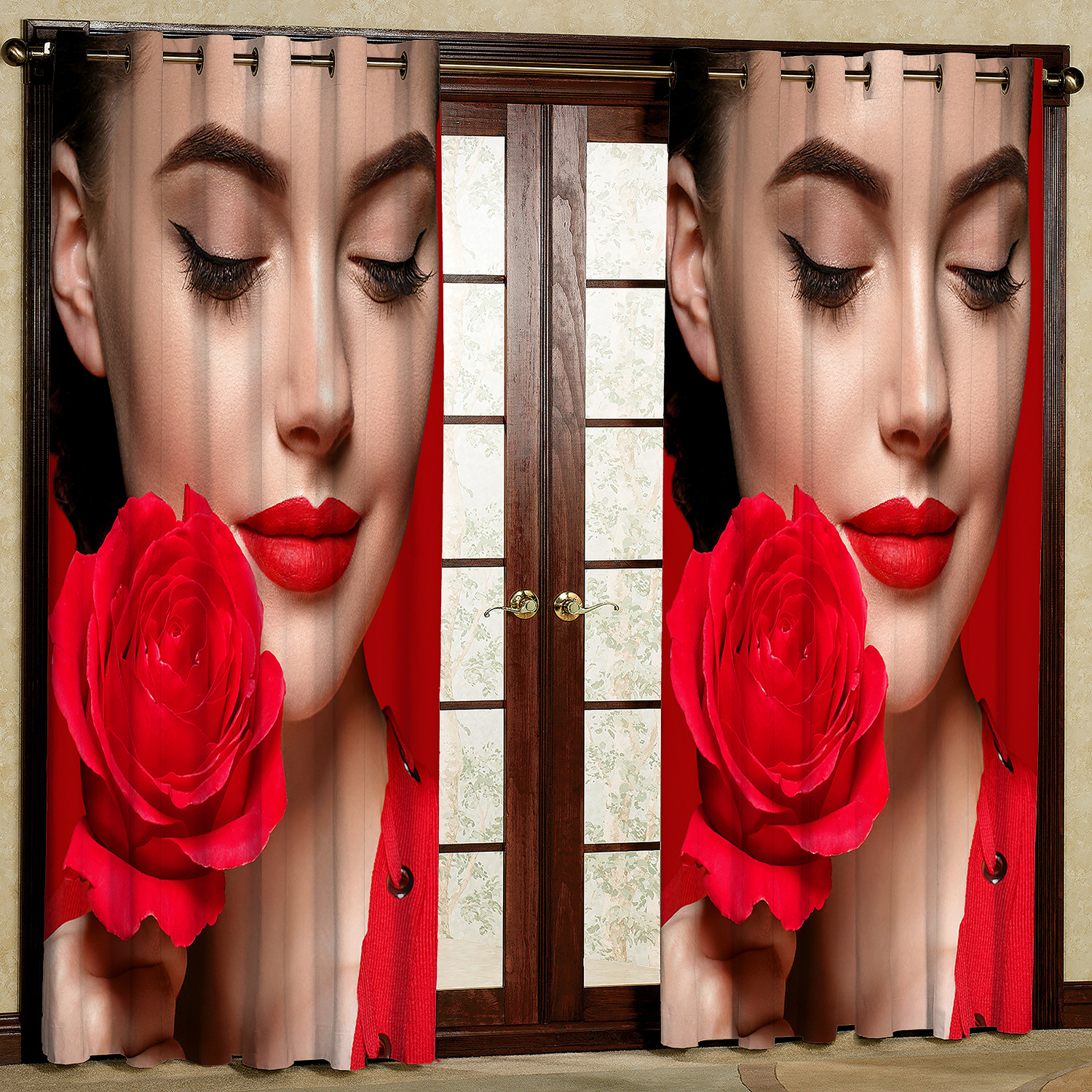 پرده مدل دختر مخمل پانچی کد 4477 سایز 200x140 سانتی متر