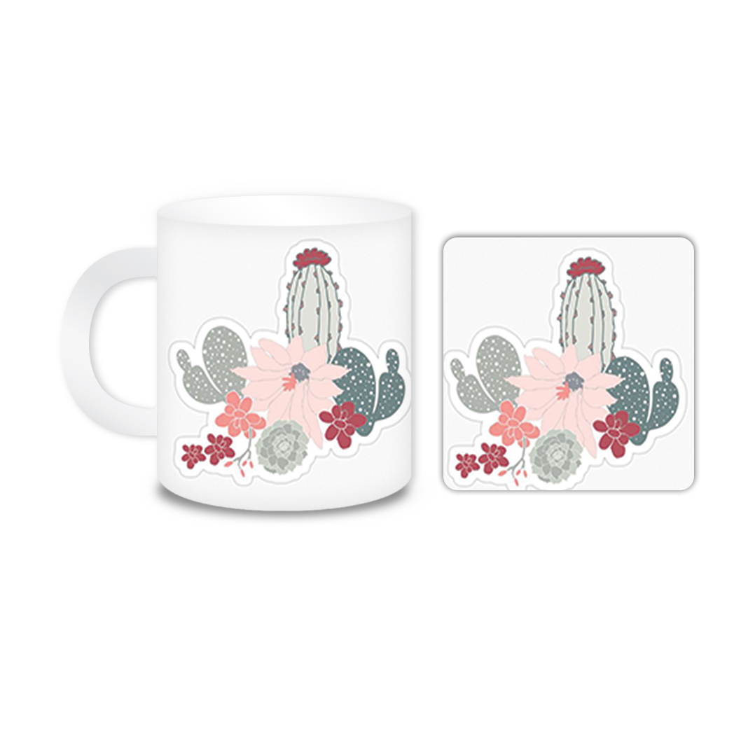 ماگ مدل کاکتوس کد 1672 به همراه زیر لیوانی