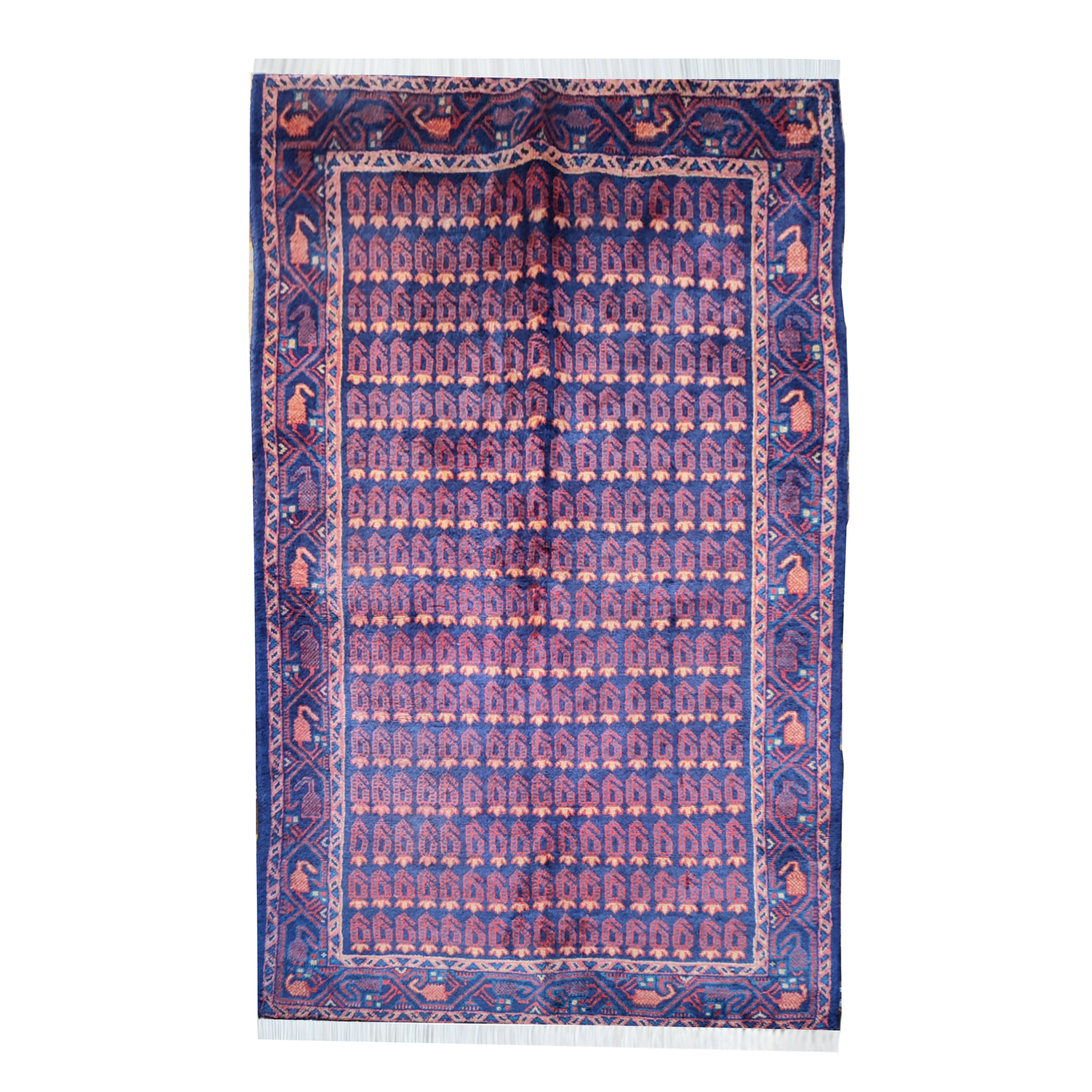 فرش دستبافت قدیمی یک و نیم متری مدل MG55