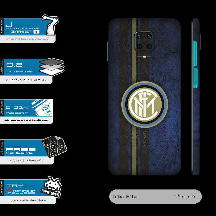 برچسب پوششی ماهوت مدل Inter-Milan-FC-FullSkin مناسب برای گوشی موبایل شیائومی Redmi Note 9s