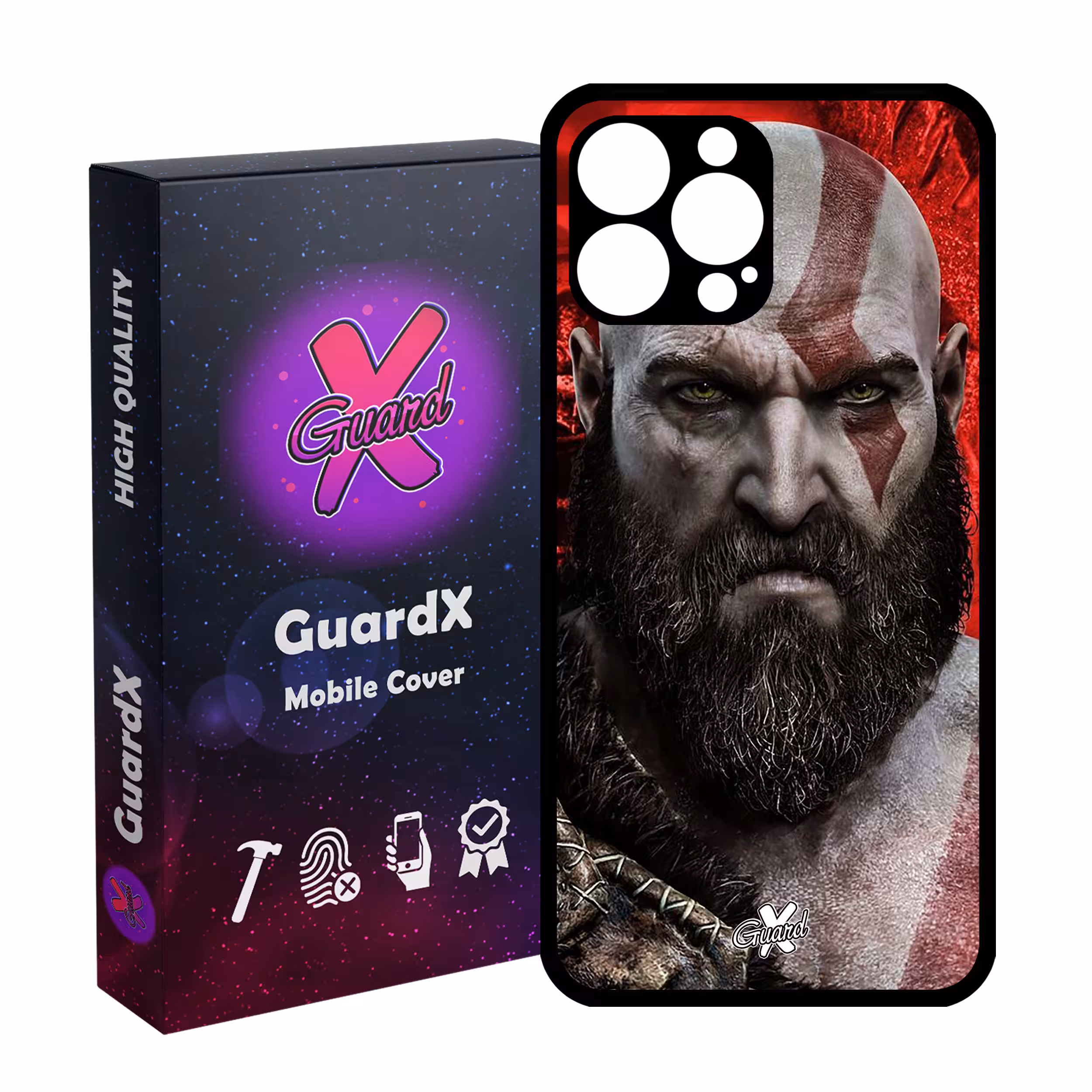 کاور گارد ایکس طرح God of War مدل Glass10035 مناسب برای گوشی موبایل اپل iPhone 13 Pro Max