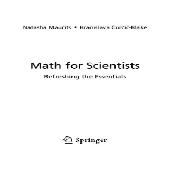 خرید و دانلود نسخه کامل کتاب Math for Scientists. Refreshing the Essentials
