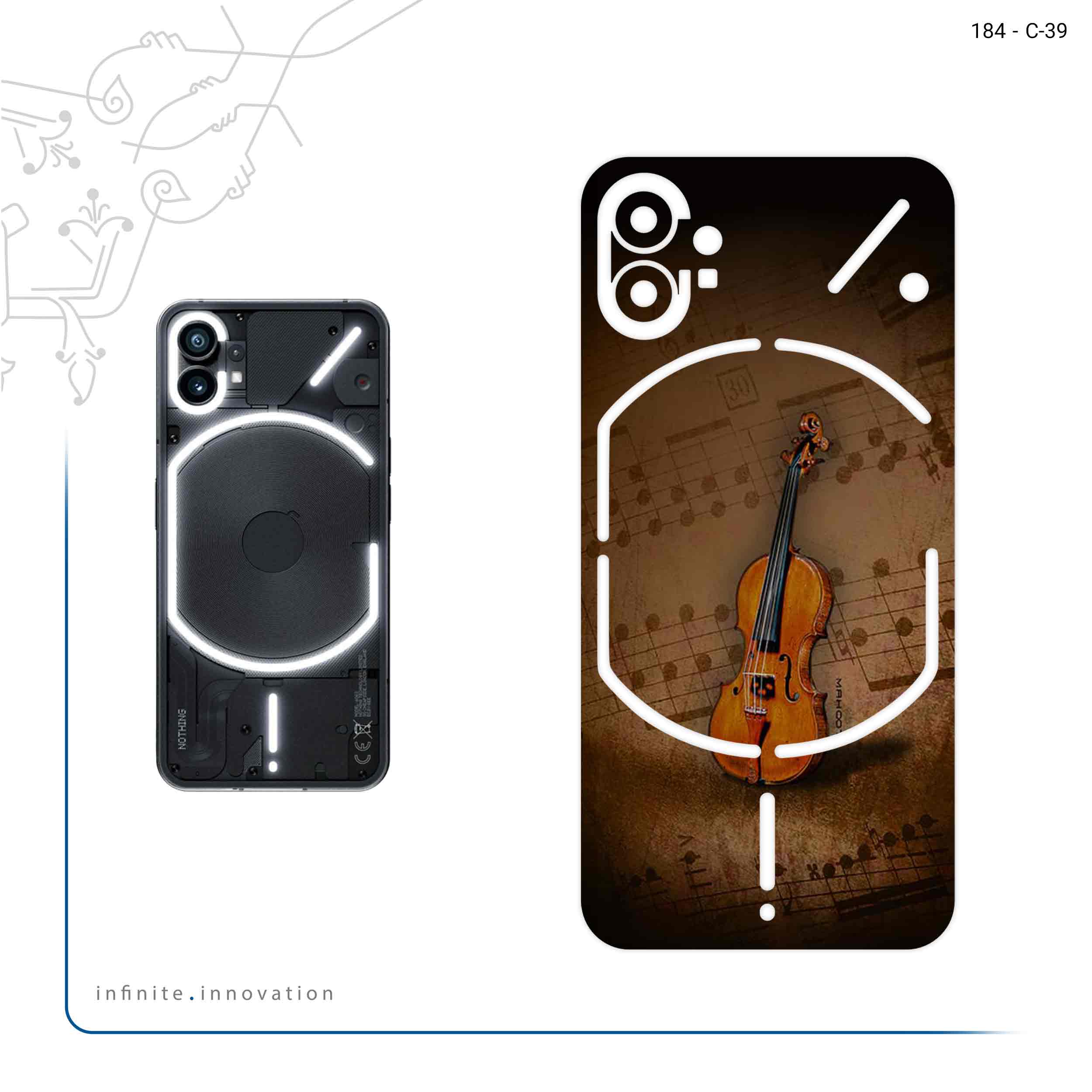 برچسب پوششی ماهوت مدل Violin_Instrument مناسب برای گوشی موبایل ناتینگ Phone 1