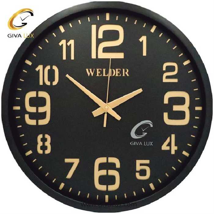 ساعت دیواری اورجینال ولدر PVC مشکی| کد رفرنس 607