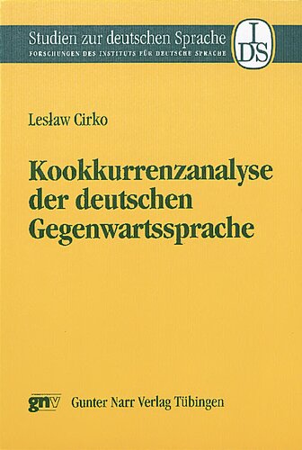 خرید و دانلود نسخه کامل کتاب Kookkurrenzanalyse der deutschen Gegenwartssprache