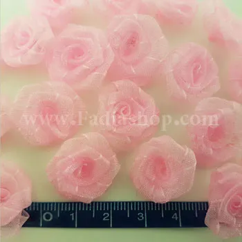 گل پفکی حریر کوچک صورتی