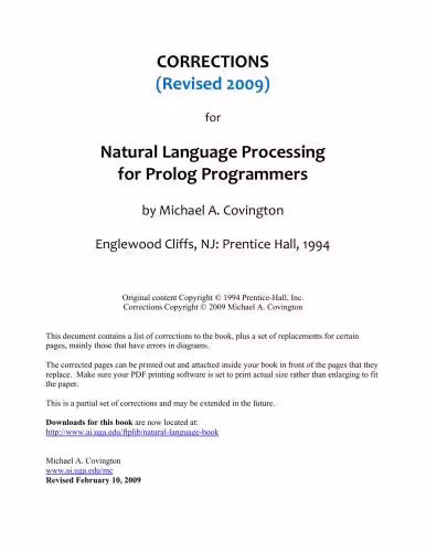 خرید و دانلود نسخه کامل کتاب Natural Language Processing for Prolog Programmers   Revision 2009