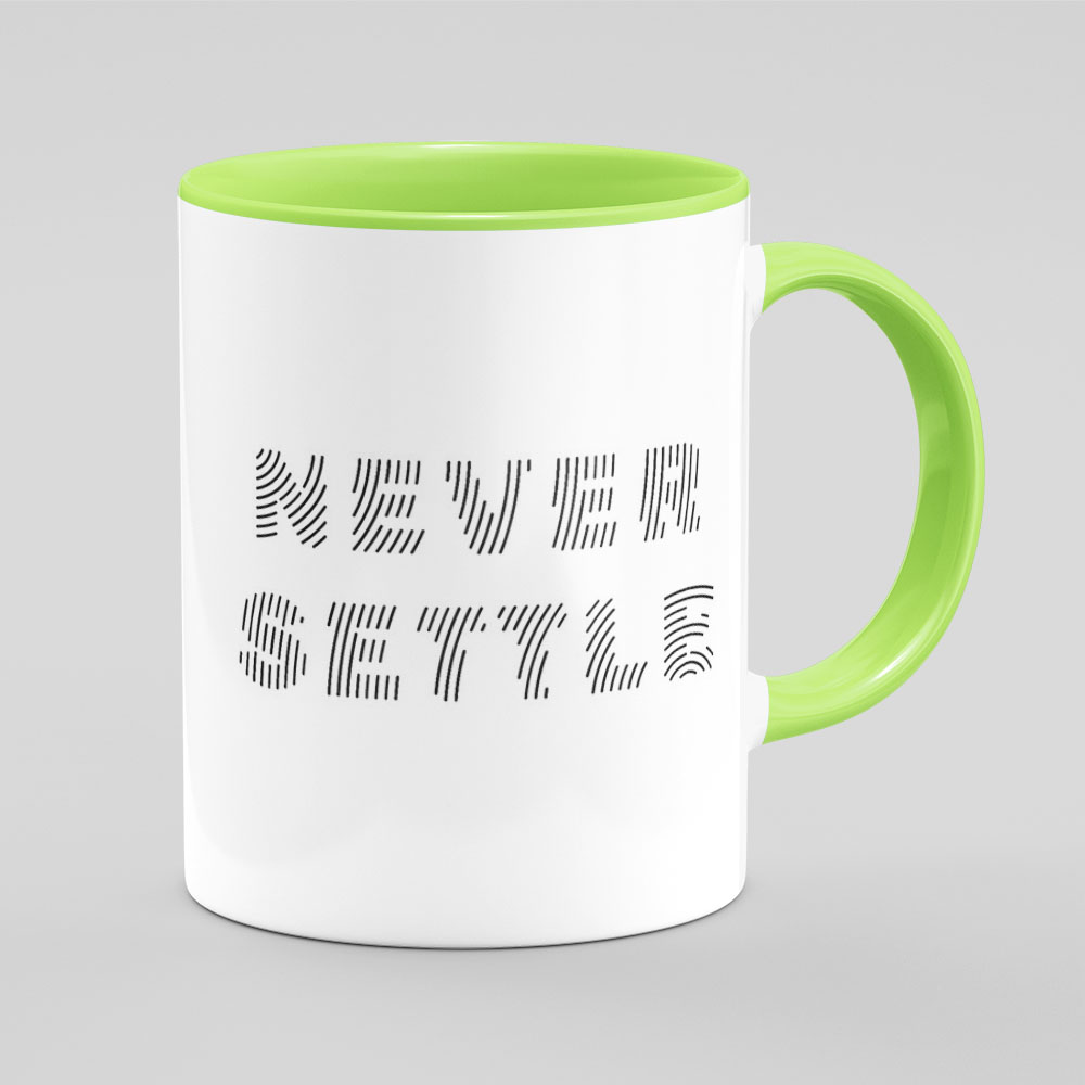 ماگ ماگ پلاس مدل نوشته Never Settle