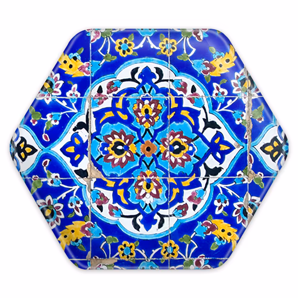 پیکسل خندالو طرح کاشی مدل شش ضلعی کد 2162