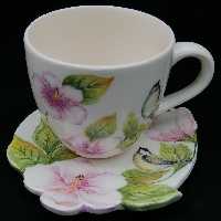  ست فنجان و نعلبکی سرامیکی هیوا طرح نسترن کد 10880927