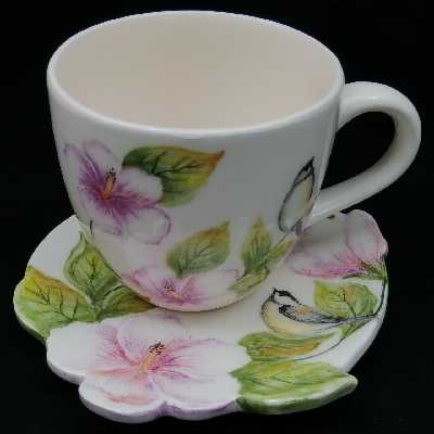  ست فنجان و نعلبکی سرامیکی هیوا طرح نسترن کد 10880927