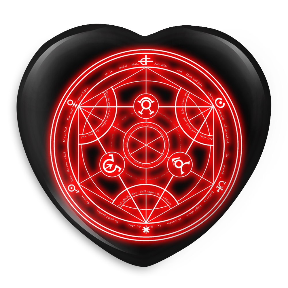 پیکسل خندالو طرح نماد کیمیاگری انیمه کیمیاگر تمام فلزی مدل قلبی کد 12685