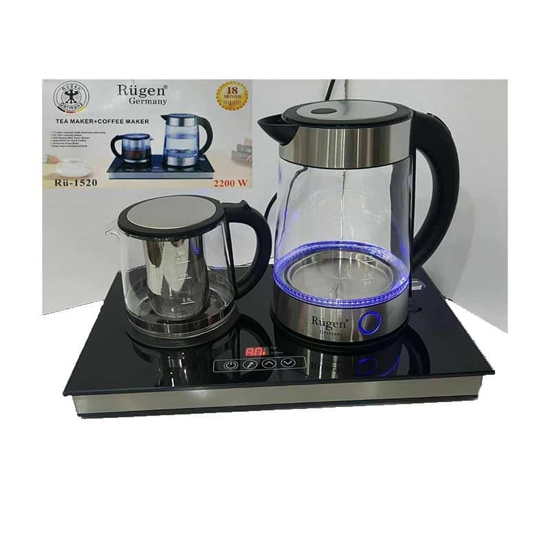 چای ساز روگن مدل RU-1520 شیشه ای با صفحه لمسي داراي نمايشگر