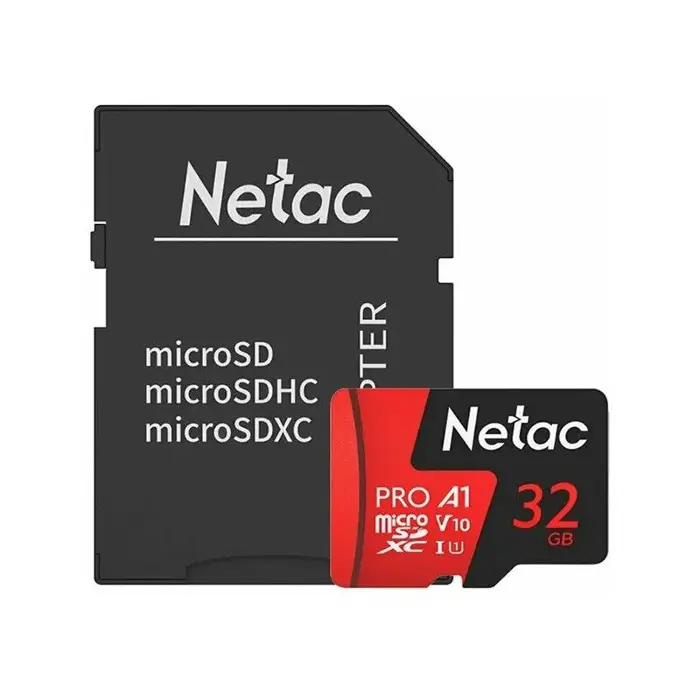 کارت حافظه MicroSDHC نتاک مدل P500 Extreme Pro کلاس 10 استاندارد V10/A1 سرعت 100MBps  ظرفیت 32 گیگابایت به همراه آداپتور SD