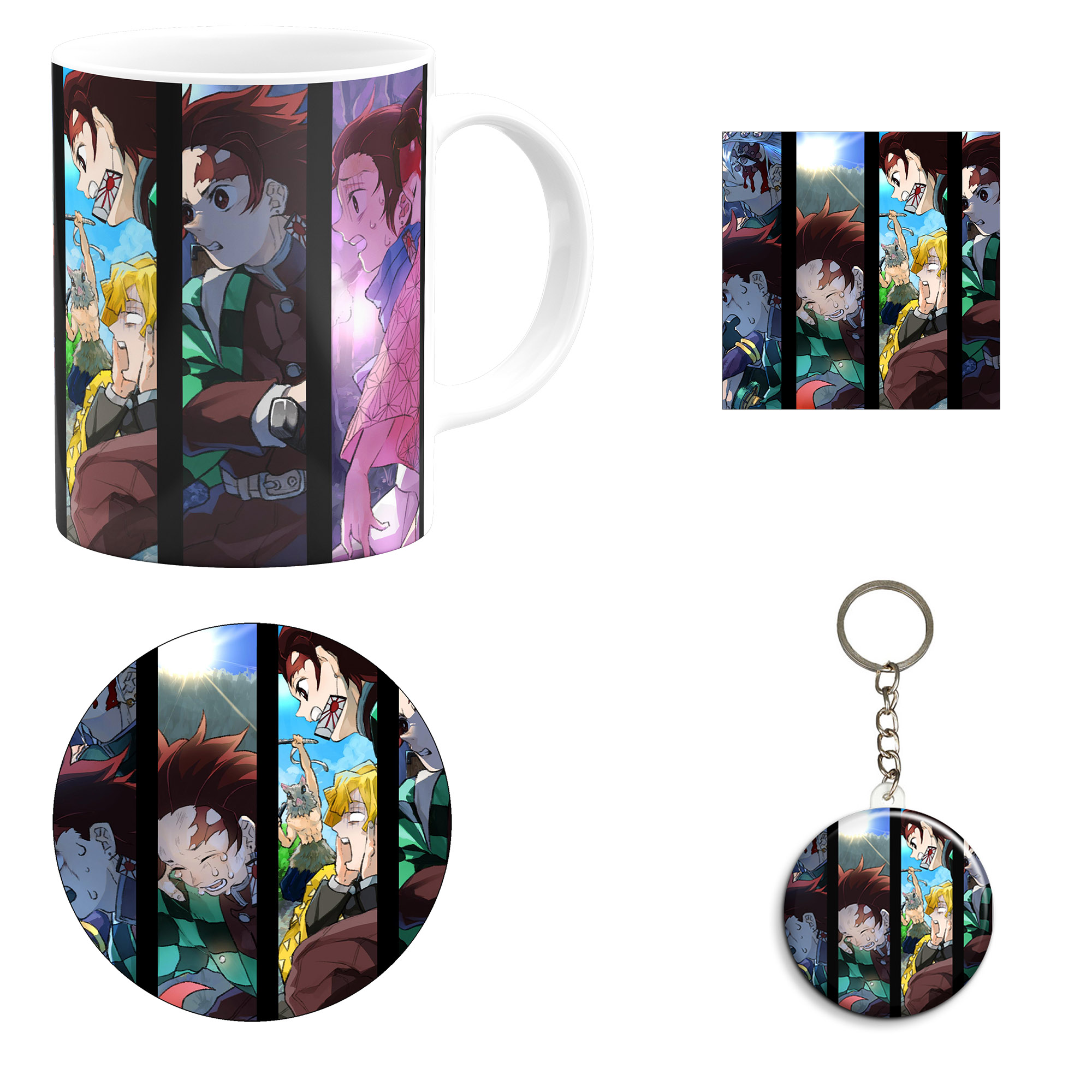 ست هدیه ماگ مدل انیمه شیطان کش طرح demon slayer  kimetsu no yaiba کد M18