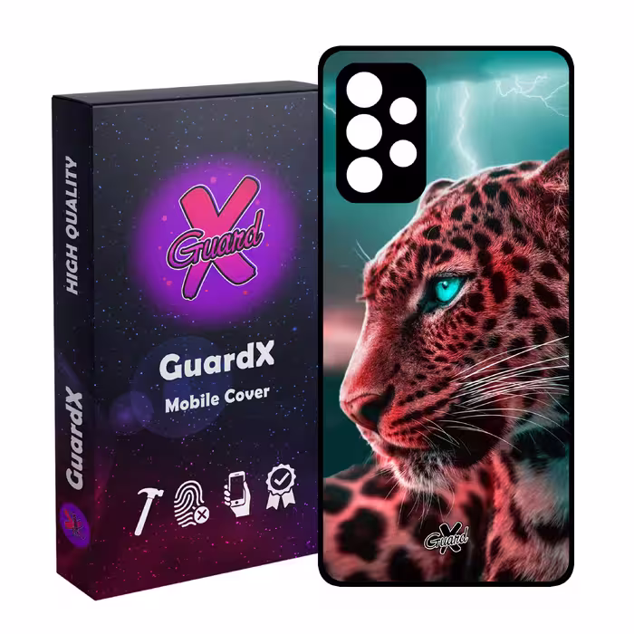کاور گارد ایکس طرح پلنگ مدل Glass10233 مناسب برای گوشی موبایل سامسونگ Galaxy A52