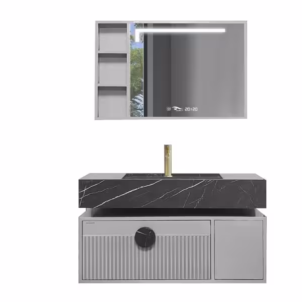 فول ست روشویی کابینت دار پوریا - آینه و روشویی تجسم