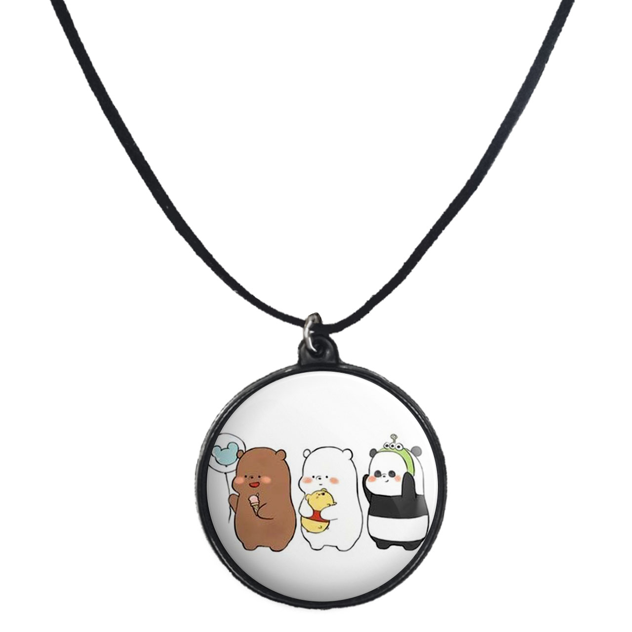 گردنبند پرمانه طرح خرس‌های کله‌فندقی کد pmb.10174 مدل دو طرفه