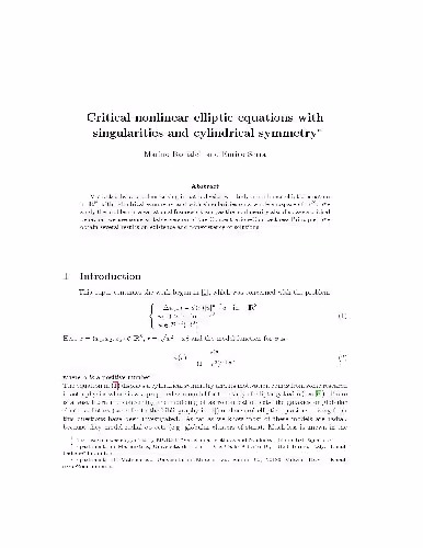 خرید و دانلود نسخه کامل کتاب Critical nonlinear elliptic equations with singularities and cylindrical symmetry