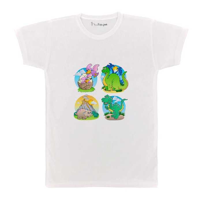 تی شرت بچگانه پرمانه طرح دایناسورهای بامزه کد pmt.5120