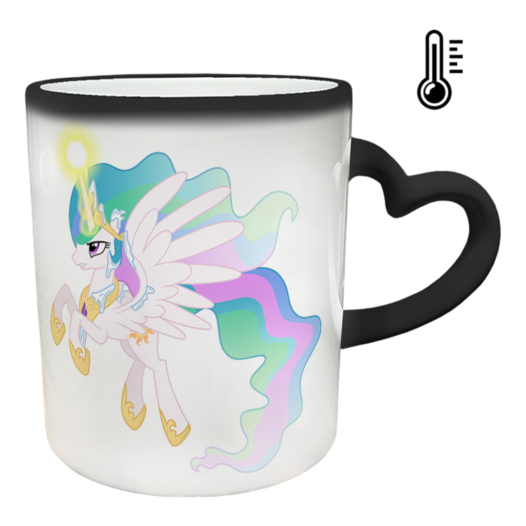 ماگ حرارتی مدل دسته قلبی طرح یونیکورن کد 40