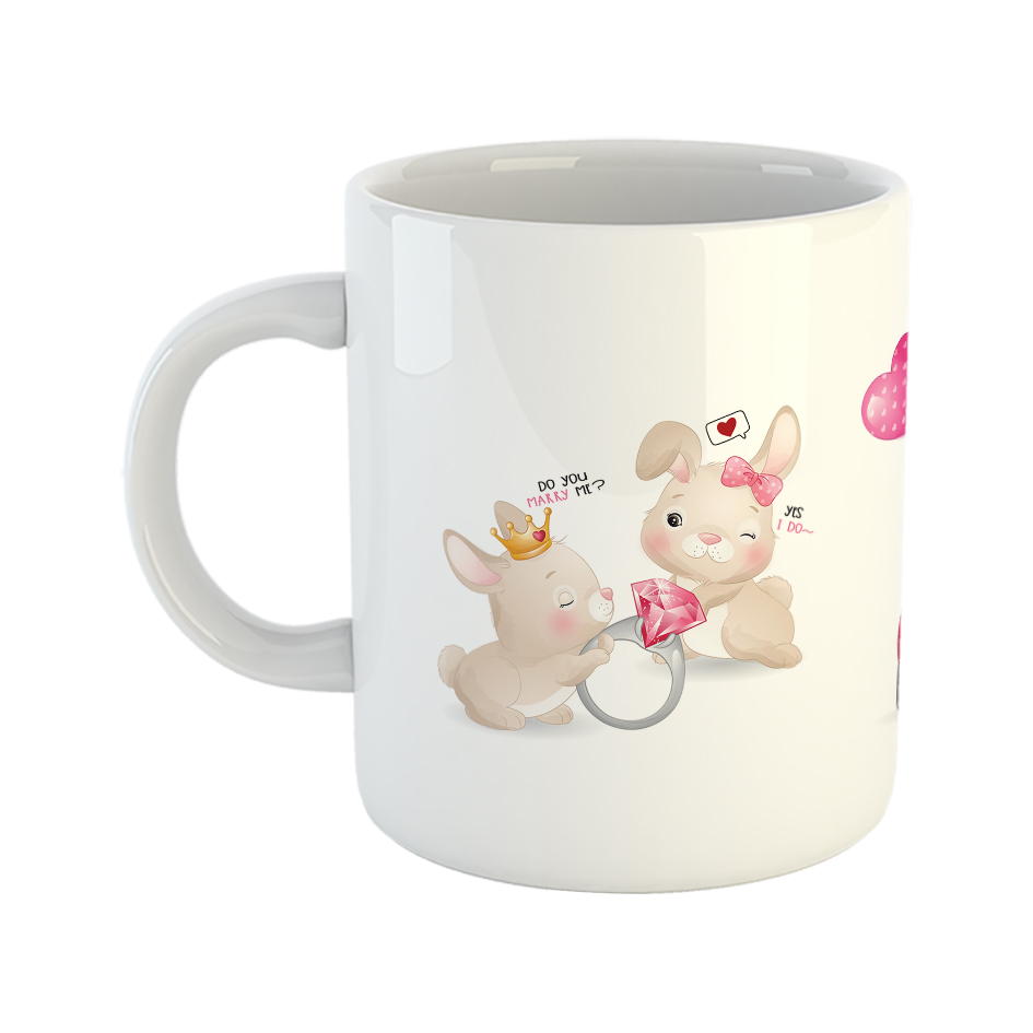 ماگ طرح خرگوش های عاشق مدل لاو