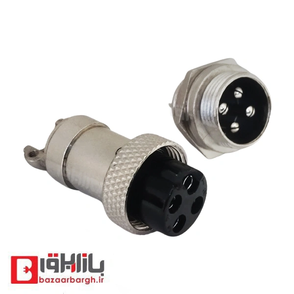 کانکتور فلزی نظامی 4 پین GX16